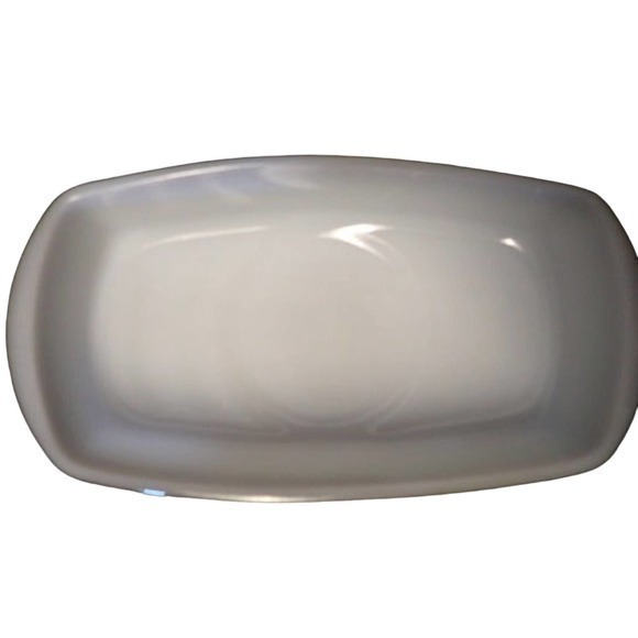 Federal‎ Iridescent Green Brown Iridescent Stripe Mesa Moss Rectangle Glass Bowl - Picture 7 of 10